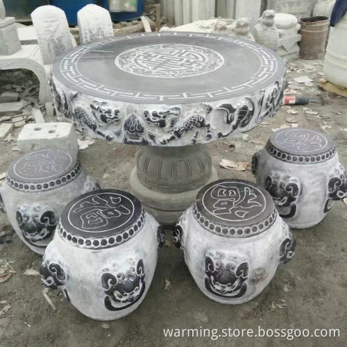 Blue stone animal head stone carving ornaments